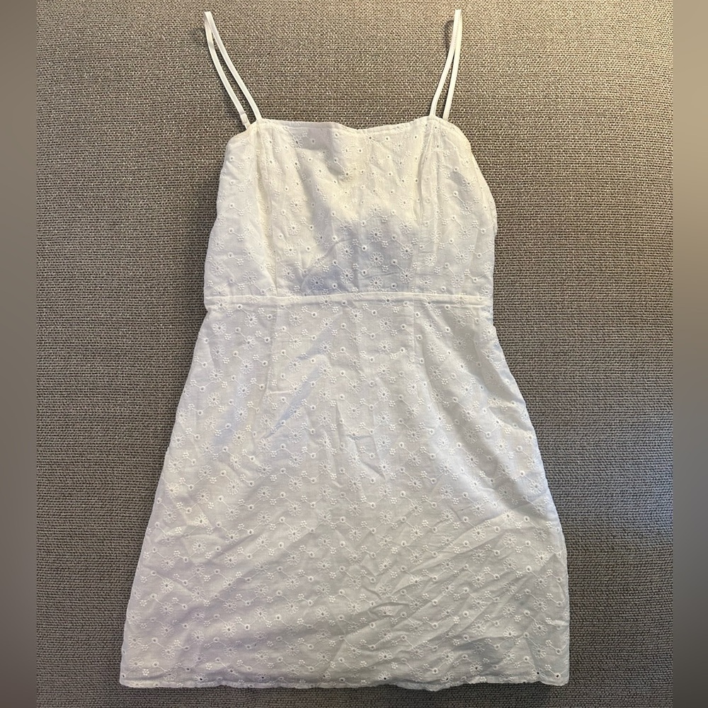 Sparrow White Sleeveless Spaghetti Strap Sundress